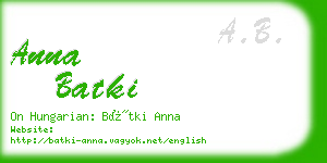 anna batki business card